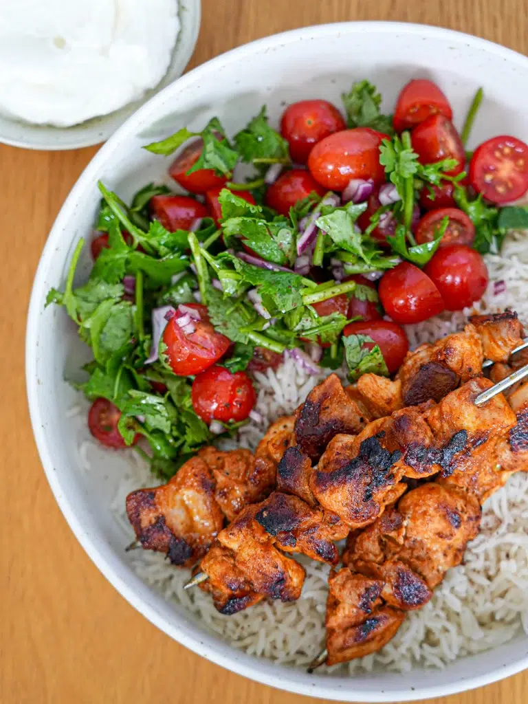Garlicky BBQ Chicken Kebabs