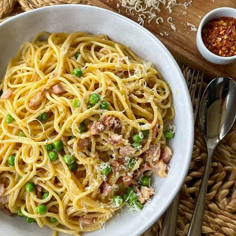 Creamy Pea & Bacon Spaghetti Recipe