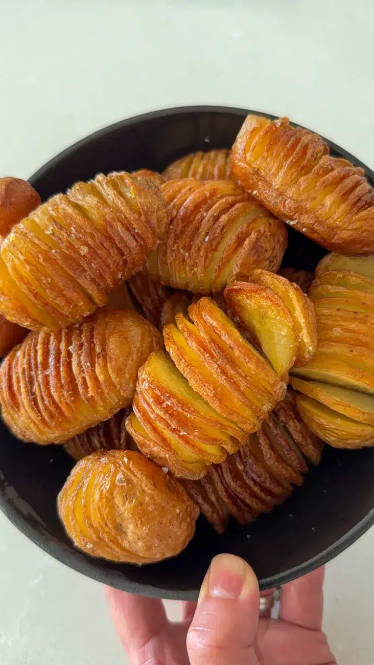 Hasselback Potato Recipe ready for sauce