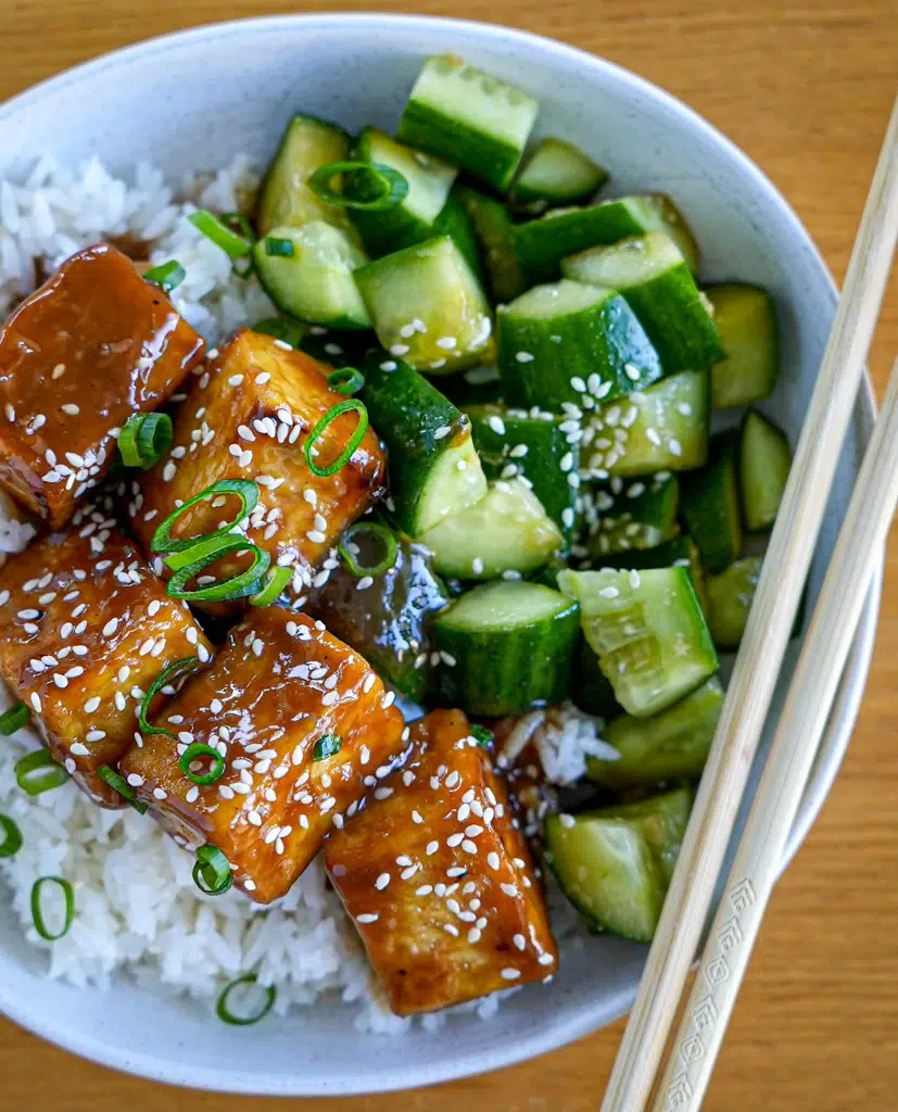 Crispy Sticky Tofu Bowls