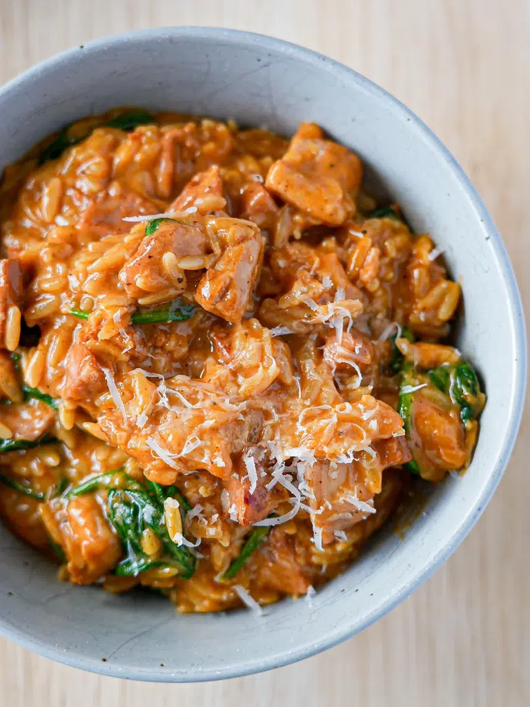 Creamy Chicken and Chorizo Risoni (Orzo)