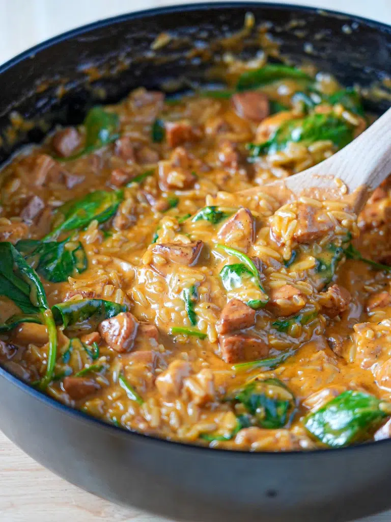 Creamy Chicken and Chorizo Risoni (Orzo)