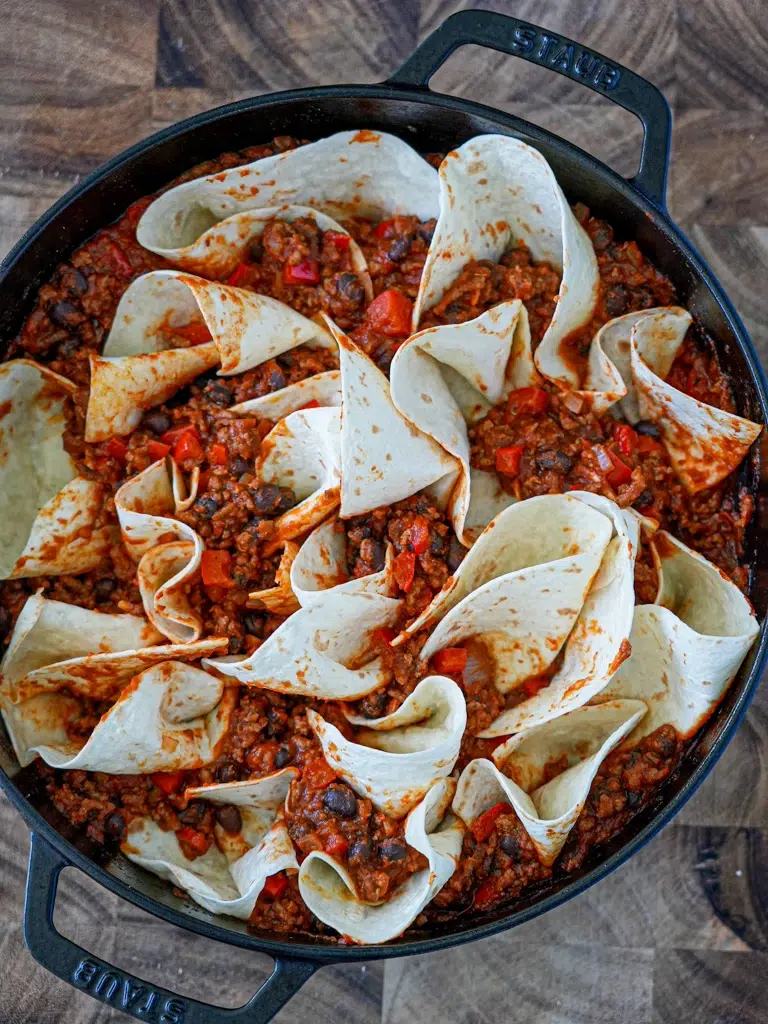 One Pan Cheesy Beef Enchiladas