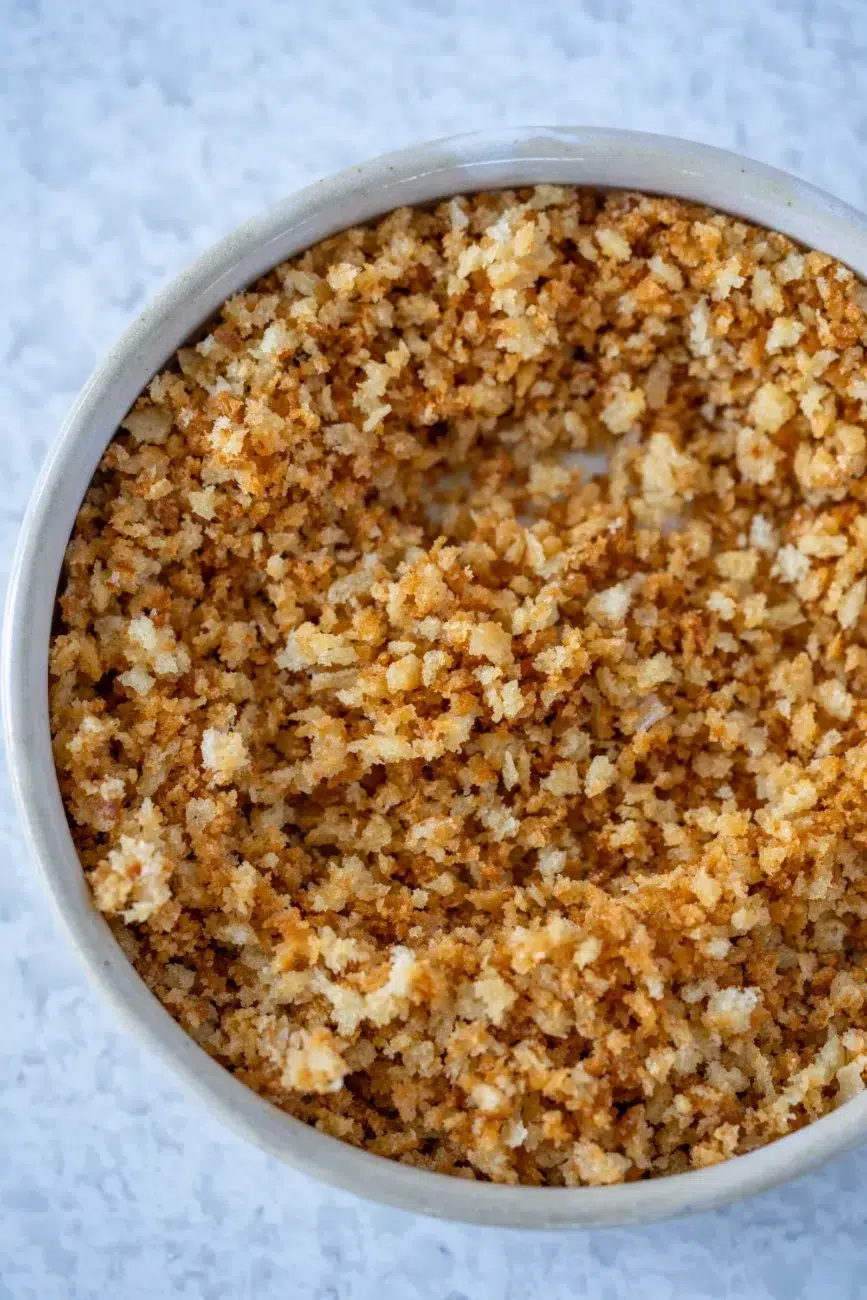 Crispy Panko Breadcrumb Topping Recipe Close Up