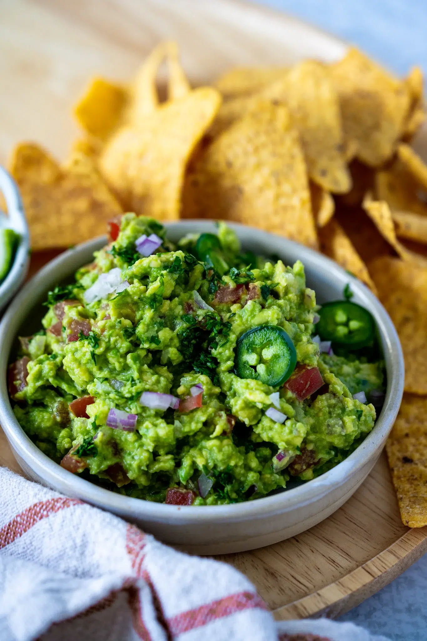 Guacamole Recipe with freshly sliced jalapenos