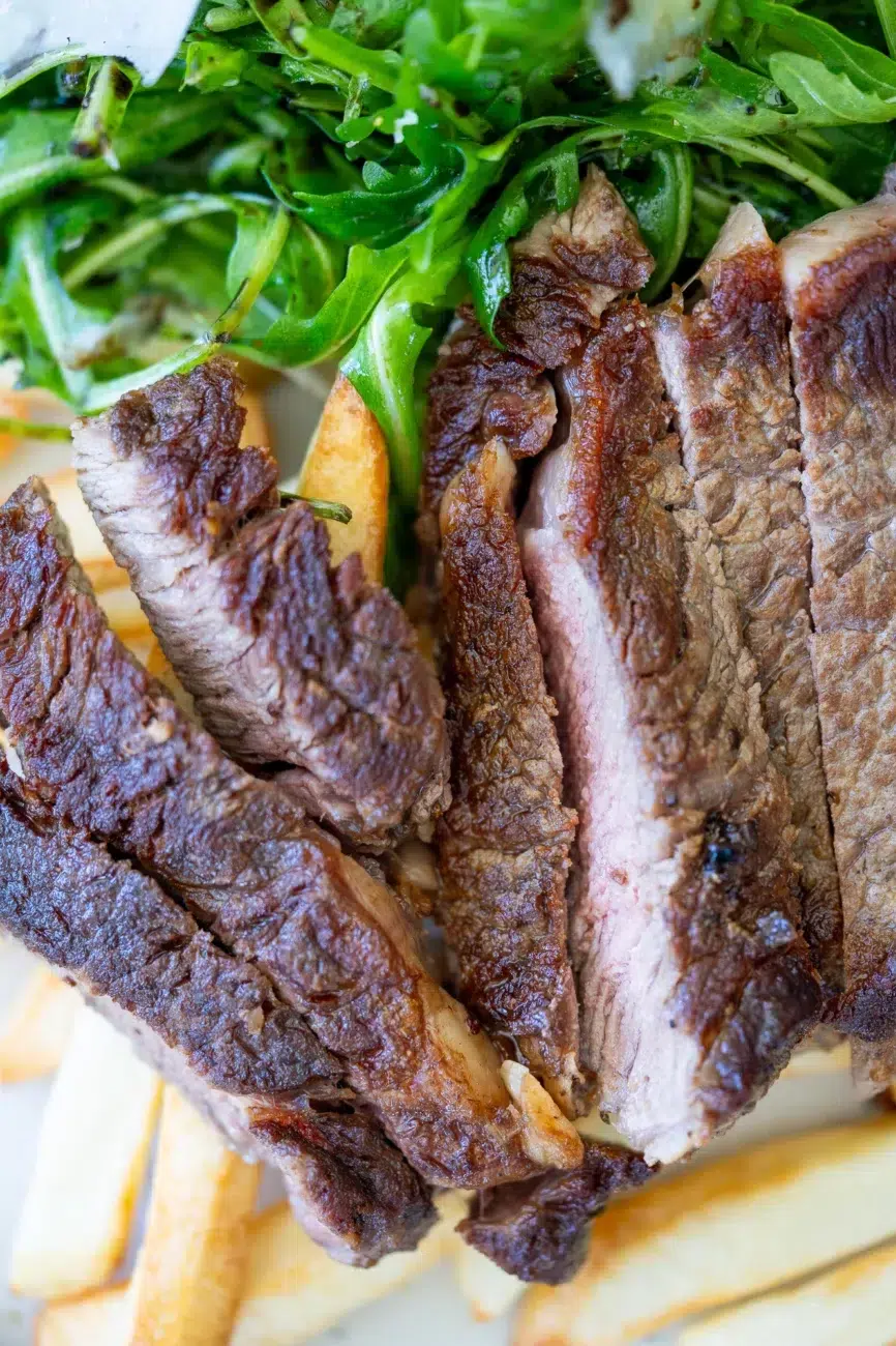 Close Up Steak with Peppercorn Sauce