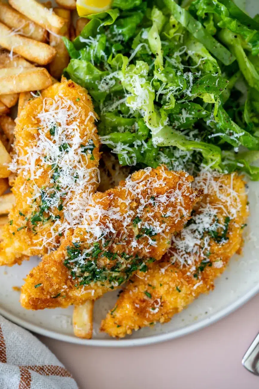 Close up Garlic Parmesan Chicken Tender Recipe