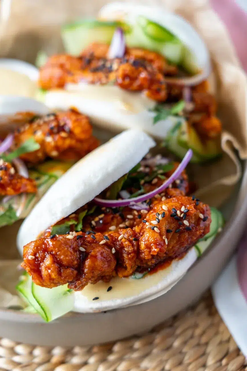 Korean Chicken Bao Close Up