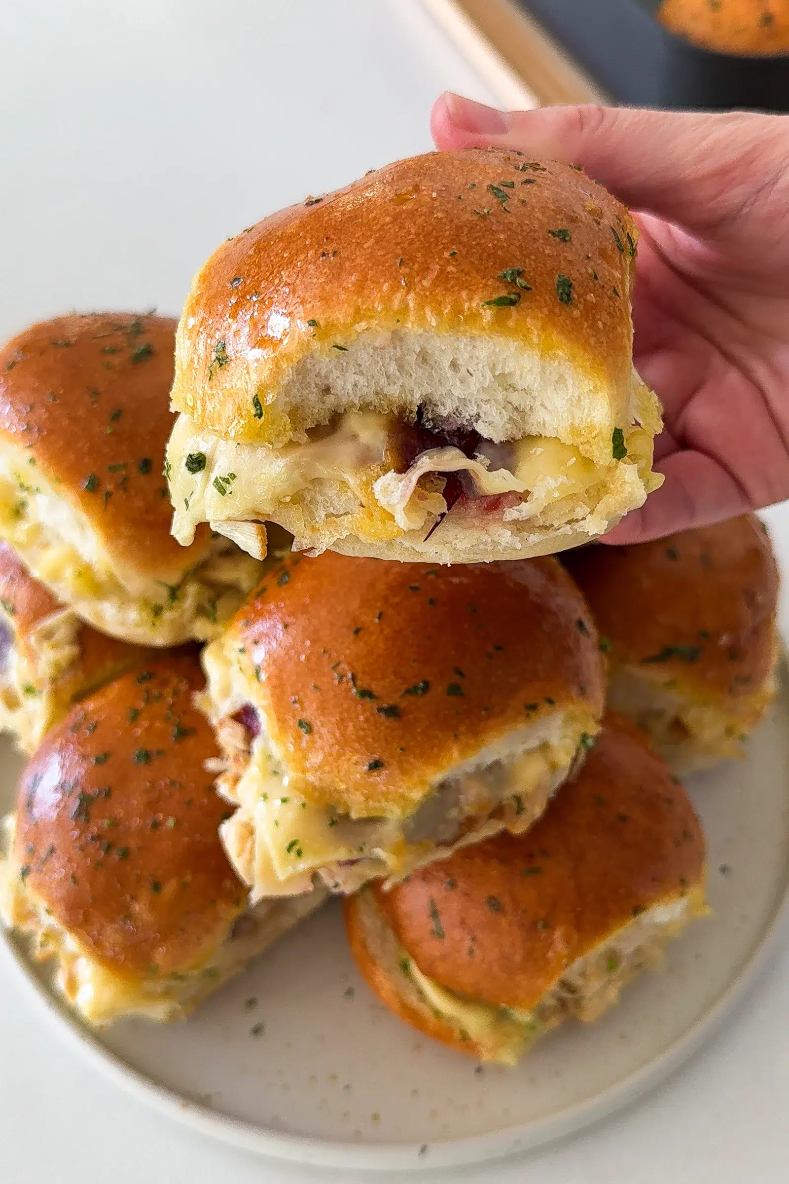 Close Up Leftover Turkey Sliders with Cranberry Mayo